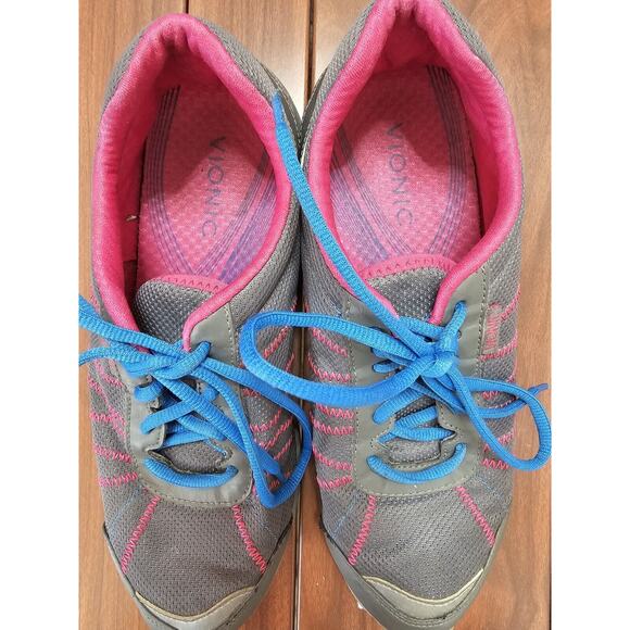 Vionic Alliance Womens Shoes Sneakers Size 10 Grey Pink Lace Up Walking Comfort - Picture 4 of 6